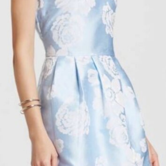 NEW! Sky Blue Jacquard Fit n Flare Dress - Picture 2 of 4